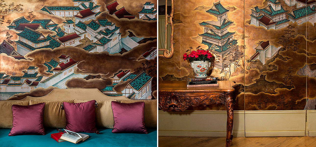 Обои ручная роспись Imperial Palace Original colourway on Deep Rich Gold gilded paper - Loft-Concept в Твери