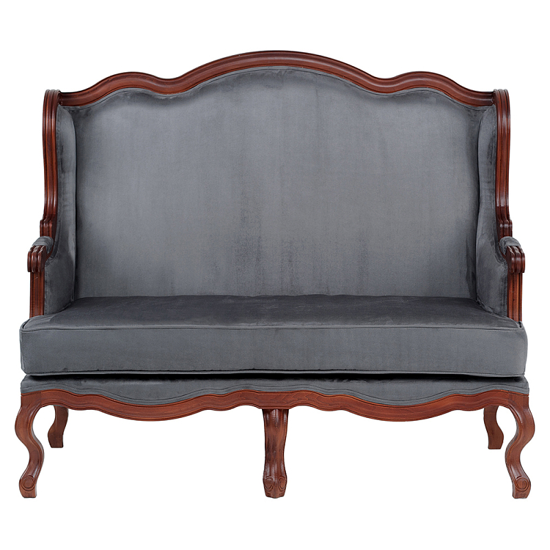 Диван двухместный из натурального бука цвета антрацит Solid Luxury Серый Коричневый в Твери | Loft Concept 