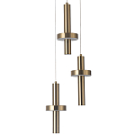 Каскадный светильник с 3-мя плафонами Flos Brass Metal Acrylic Trio Hanging Lamp варинант исполнения - 2 | Loft Concept в Твери