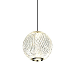 Подвесной светильник с прозрачным рифленым плафоном в форме шара Crystal Globule варинант исполнения - 1 | Loft Concept в Твери