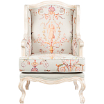 Кресло из массива бука серое с растительным орнаментом Raffael Floral Grey Armchair варинант исполнения - 1 | Loft Concept в Твери
