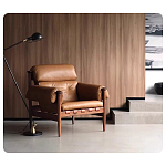 Кресло с деревянным каркасом и обивкой из натуральной кожи Medieval Furniture варинант исполнения - 3 | Loft Concept в Твери