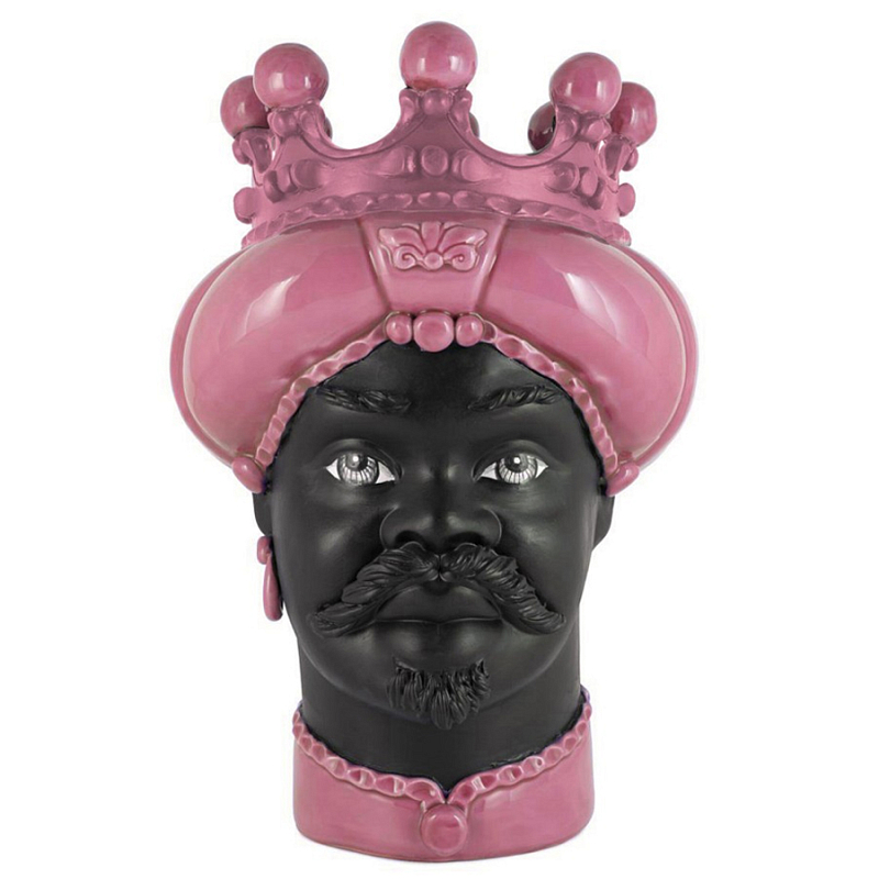 Ваза Vase Moro Man Crown Dark Pink Черный Розовый Ваза Vase Moro Man Crown Dark Pink Черный Розовый в Твери | Loft Concept