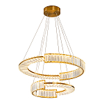 Светодиодная двухъярусная кольцевая люстра из хрусталя и стали и с пультом для регулировки света Maude Crystal Light варинант исполнения - 1 | Loft Concept в Твери