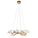 Люстра подвесная с прозрачными стеклянными птичками на ветвях Диаметр 80 см Serip Voa варинант исполнения - 2 | Loft Concept в Твери