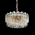 Круглая люстра с хрустальными подвесками на золотистом каркасе Gorgeous Crystal Light варинант исполнения - 6 | Loft Concept в Твери