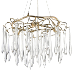 Люстра с хрустальными подвесками в виде капель Droplet Crystal Gold Chandelier 8 варинант исполнения - 1 | Loft Concept в Твери