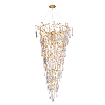 Люстра подвесная в форме перевернутой пирамиды с металлическими ветвями и прозрачными стеклянными подвесками Droplet Chandelier варинант исполнения - 2 | Loft Concept в Твери