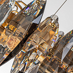 Люстра подвесная круглая с овальными подвесками из стекла дымчатого цвета Harlow Crystal Round варинант исполнения - 1 | Loft Concept в Твери