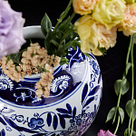 Ваза округлой формы с бело-синим цветочным орнаментом Blue & White Ornament  варинант исполнения - 3 | Loft Concept в Твери