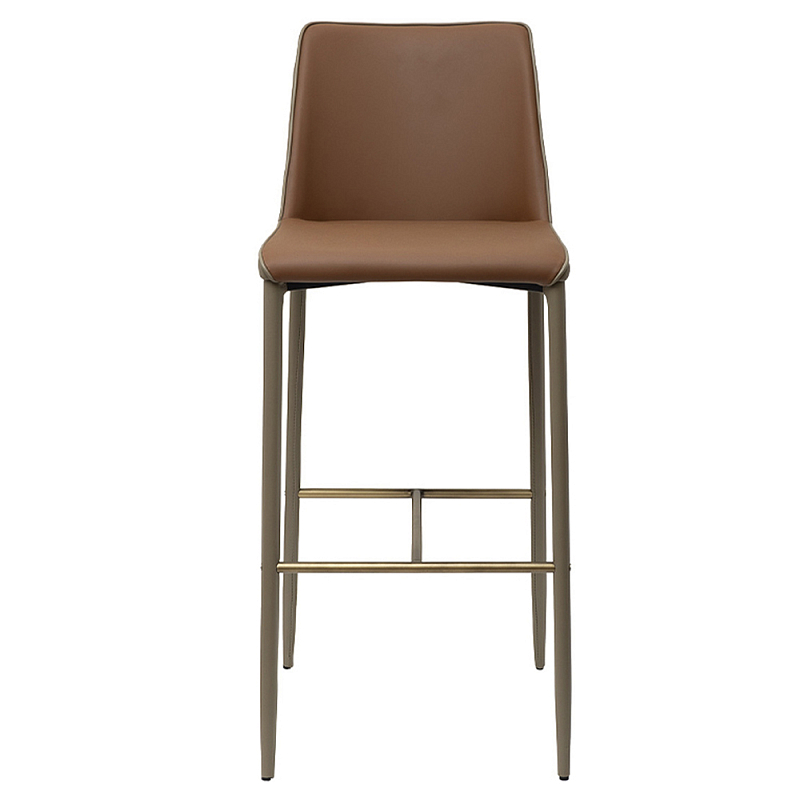 Стул барный с терракотовой обивкой из экокожи Spectacular High Chair Терракотовый Латунь Стул барный с терракотовой обивкой из экокожи Spectacular High Chair Терракотовый Латунь в Твери | Loft Concept
