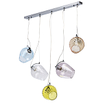 Люстра линейная с 5-ю разноцветными стеклянными плафонами Kaleido варинант исполнения - 2 | Loft Concept в Твери