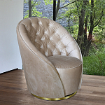 Кресло вращающееся велюровое кремовое Rotation варинант исполнения - 4 | Loft Concept в Твери