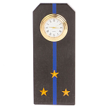 Часы погон подарочные настольные Авиация ВМФ из натурального камня Змеевик Military Clock варинант исполнения - 4 | Loft Concept в Твери