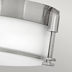 Потолочный светильник для ванных комнат цвета никель с плафоном из опалового стекла и декоративными держателями Hinkley варинант исполнения - 4 | Loft Concept в Твери