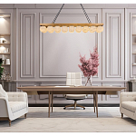 Люстра линейная прямоугольная с сферическими плафонами Phased Spheres варинант исполнения - 4 | Loft Concept в Твери