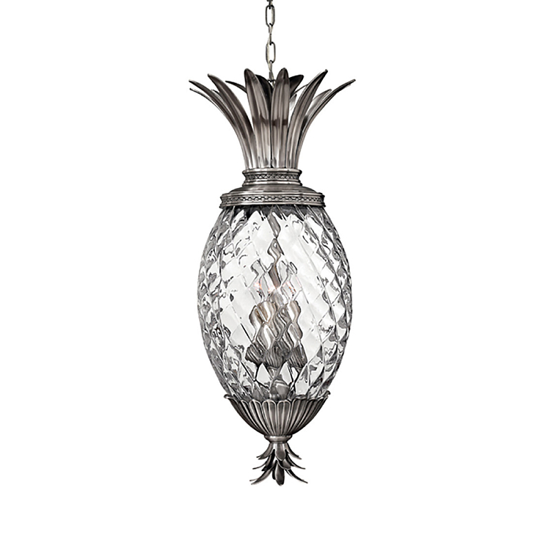  Подвесной светильник в форме ананаса с граненым стеклянным плафоном Hinkley Никель Прозрачное Стекло в Твери | Loft Concept 