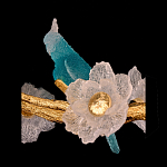 Люстра круглая на золотом каркасе с птичками и цветочным декором Miscellaneous herbs варинант исполнения - 7 | Loft Concept в Твери