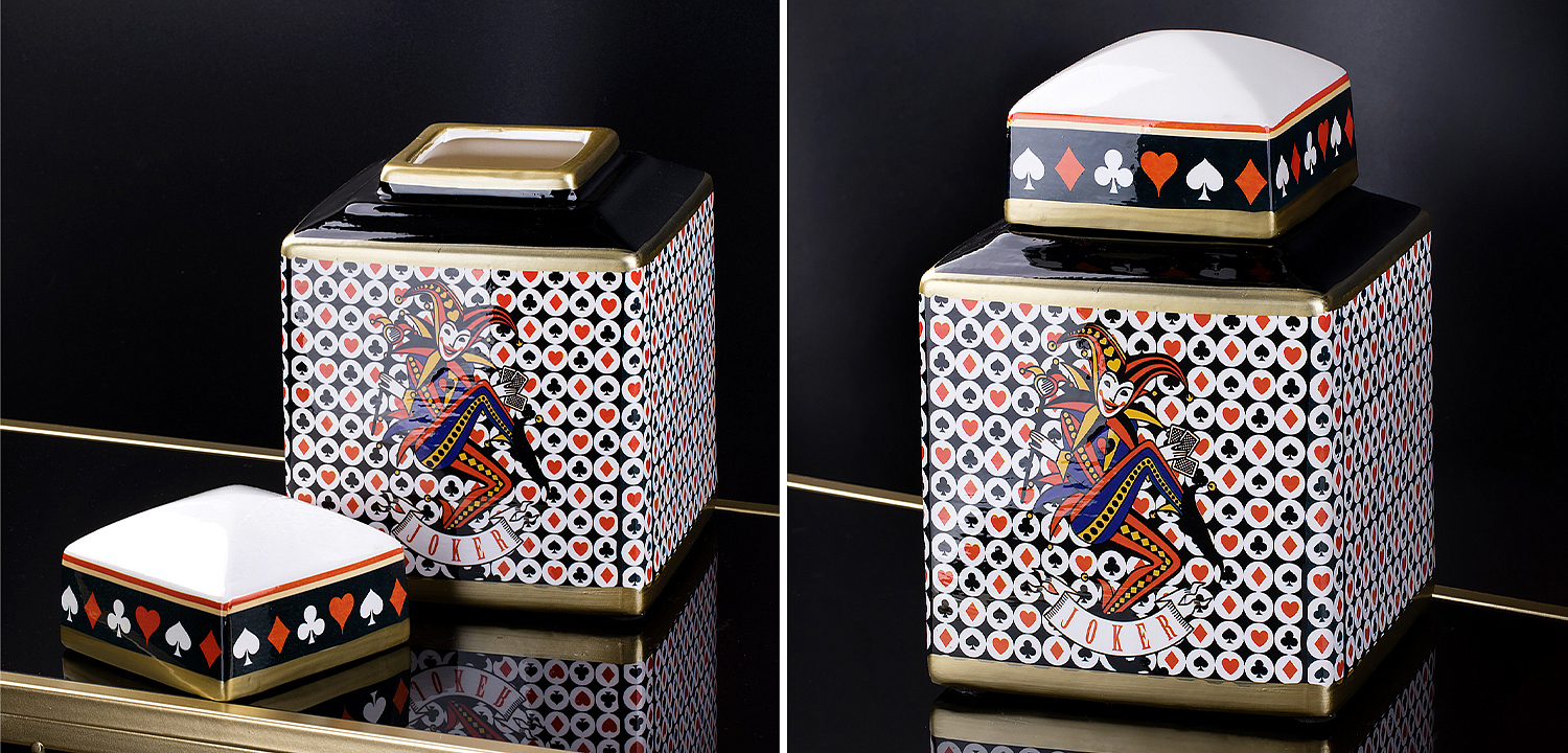 Ваза с крышкой Joker Poker Collection Vase Ваза с крышкой Joker Poker Collection Vase - Loft-Concept в Твери