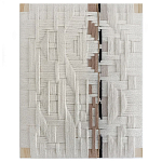 Текстильное панно ручной работы из хлопкового шнура wall panel line beige варинант исполнения - 2 | Loft Concept в Твери