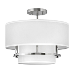 Потолочный светильник с двухслойным белым текстильным абажуром Hinkley варинант исполнения - 20 | Loft Concept в Твери