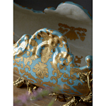 Чаша голубого цвета с оранментом и и бронзовыми фигурами леопардов Eden Garden варинант исполнения - 8 | Loft Concept в Твери