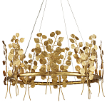 Люстра круглая золотая с декором в виде веток эвкалипта Eucalyptus Branches варинант исполнения - 1 | Loft Concept в Твери