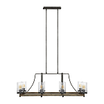 Люстра подвесная с восемью прозрачными стеклянными цилиндрическими плафонами в стиле лофт Feiss варинант исполнения - 2 | Loft Concept в Твери