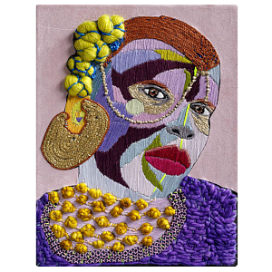 Картина с вышивкой Портрет wall panel People with the yellow ear 4