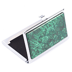 Визитница карманная металлическая с накладкой из натурального камня Малахит Stone Business Card Holders  варинант исполнения - 2 | Loft Concept в Твери