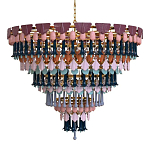 Люстра круглая с декором из разноцветных элементов в виде листьев Changing Seasons варинант исполнения - 4 | Loft Concept в Твери