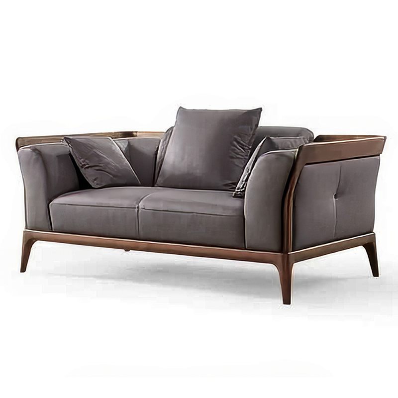 Диван двухместный c каркасом из массива дерева Double Sofa Made of Walnut Wood Орех в Твери | Loft Concept 