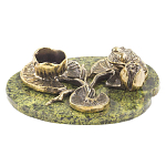 Подсвечник из бронзы и натурального камня змеевик Stone Candlestick варинант исполнения - 1 | Loft Concept в Твери