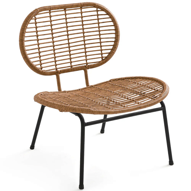 Садовое кресло из искусственного ротанга Mills Rattan Wicker Chair Коричневый Черный Садовое кресло из искусственного ротанга Mills Rattan Wicker Chair Коричневый Черный в Твери | Loft Concept