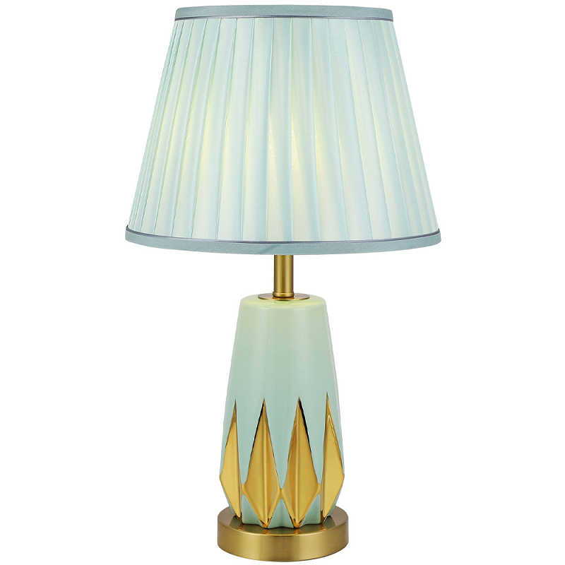 Настольная лампа с абажуром Femia Turquoise Gold Table Lamp Бирюзовый Золотой Настольная лампа с абажуром Femia Turquoise Gold Table Lamp Бирюзовый Золотой в Твери | Loft Concept