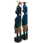 Комплект из 2-х деревянных статуэток Asmat Statuettes Dark Blue варинант исполнения - 5 | Loft Concept в Твери