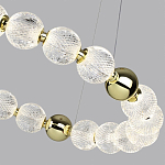 Люстра подвесная кольцевая с прозрачными рифлеными шарообразными плафонами Crystal Globule варинант исполнения - 4 | Loft Concept в Твери