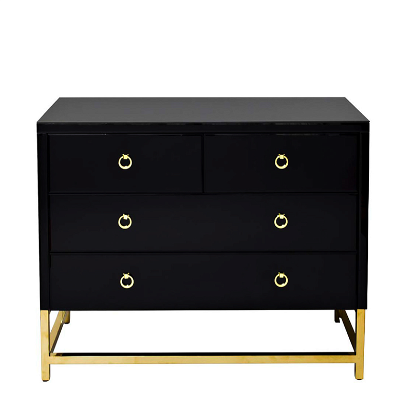 Комод Black Gold Comode Глянцевое золото Черный в Твери | Loft Concept 