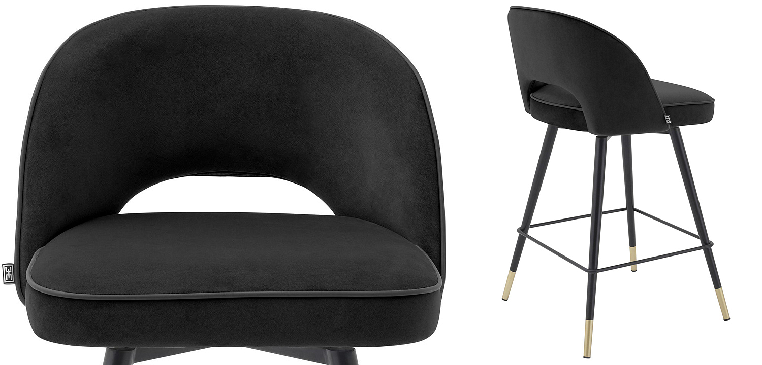 Комплект полубарных стульев Eichholtz Counter Stool Cliff set of 2 black Комплект полубарных стульев Eichholtz Counter Stool Cliff set of 2 black - Loft-Concept в Твери