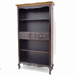 Стеллаж книжный из массива березы черного цвета с состаренным эффектом Vintage варинант исполнения - 2 | Loft Concept в Твери