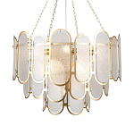 Люстра с многослойным эффектом из овальных элементов из непрозрачного стекла Conformation варинант исполнения - 1 | Loft Concept в Твери