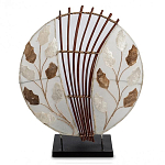 Настольная лампа из перламутра и дерева на подставке Indonesian Petal варинант исполнения - 1 | Loft Concept в Твери