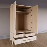 Шкаф платяной Primo с выдвижными ящиками шпон Черный дуб варинант исполнения - 4 | Loft Concept в Твери