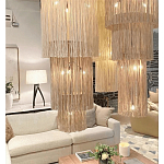 Люстра круглая трехъярусная из бахромы Milk Gradient Braided Fringe варинант исполнения - 4 | Loft Concept в Твери