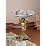 Чаша с цветочным орнаментом на ножке в виде бронзового ангела Eden Garden варинант исполнения - 5 | Loft Concept в Твери