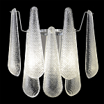 Бра с подвесками из рифленного стекла в форме капель на основании цвета хром Textured Glass варинант исполнения - 1 | Loft Concept в Твери