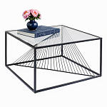 Журнальный стол черный с столешницей из прозрачного закаленного стекла Dynamics варинант исполнения - 2 | Loft Concept в Твери