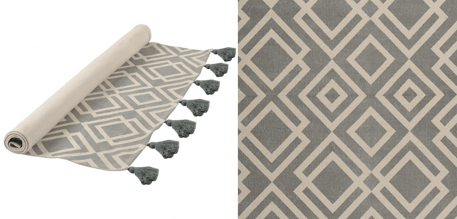 Ковер Double Rhombus Carpet grey Ковер Double Rhombus Carpet grey - Loft-Concept в Твери