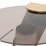 Дизайнерский журнальный стол с круглой столешницей из бронзированного стекла Honor Side Table варинант исполнения - 1 | Loft Concept в Твери