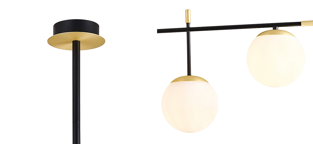 Люстра Черная с Золотом Spike Balls Hanging 9 Lamp Люстра Черная с Золотом Spike Balls Hanging 9 Lamp - Loft-Concept в Твери